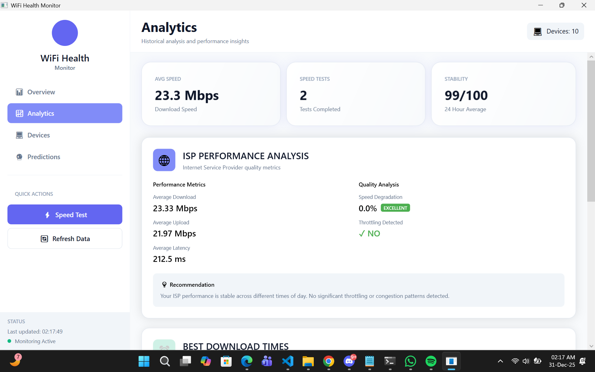 Analytics Interface